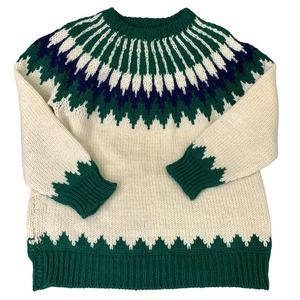 Vintage Grigoropoulos Bros Handknitted Wool Fair Isle Nordic Sweater Unisex 2XL
